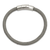Chisel Stainless Steel Brushed and Polished Wire 8.25 inch Bracelet